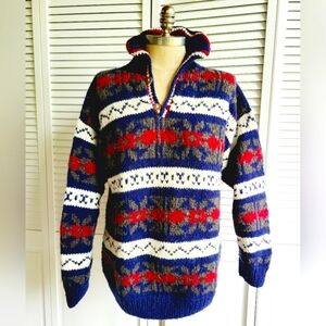 Ecuadorian Alpaca wool mens pullover sz Large